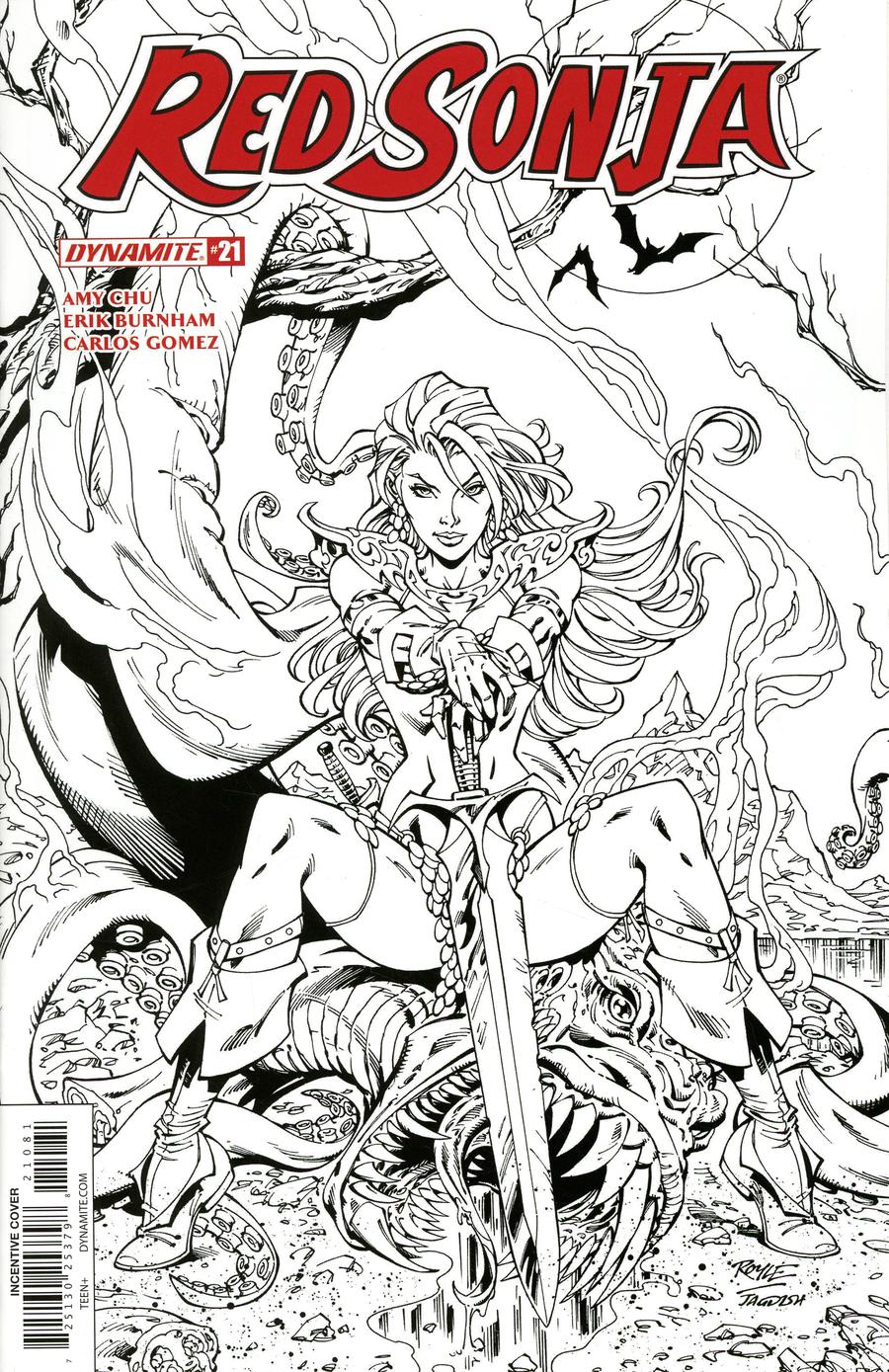 Red Sonja Vol 7 #21 Cover H Incentive John Royle Black & White Cover