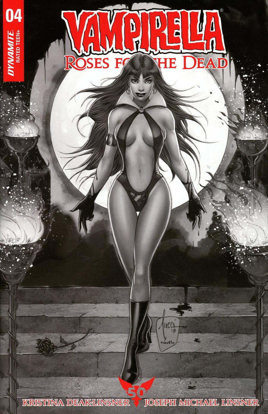 Vampirella Roses For The Dead #4 Cover C Incentive Billy Tucci Black & White Cover