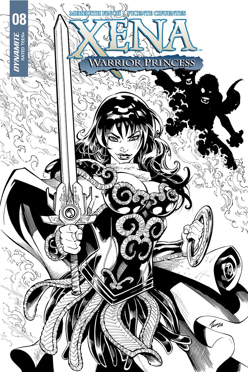 Xena Vol 2 #8 Cover C Incentive Vicente Cifuentes B Black & White Cover