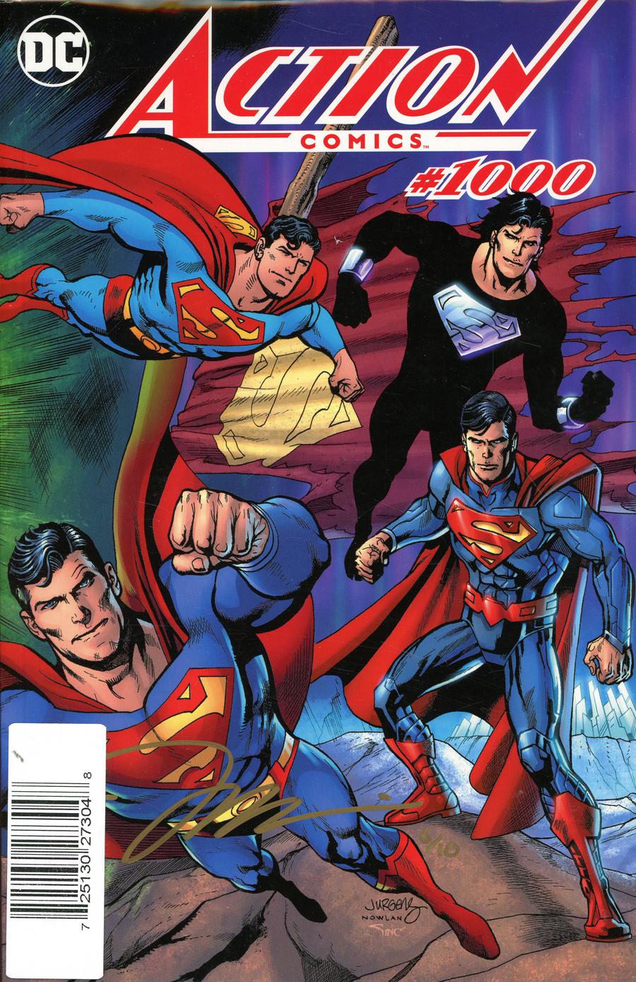 Action Comics Vol 2 #1000 Cover Z-S DF Exclusive Color Wraparound Cover Gold Signature Series Signed By Jim Lee