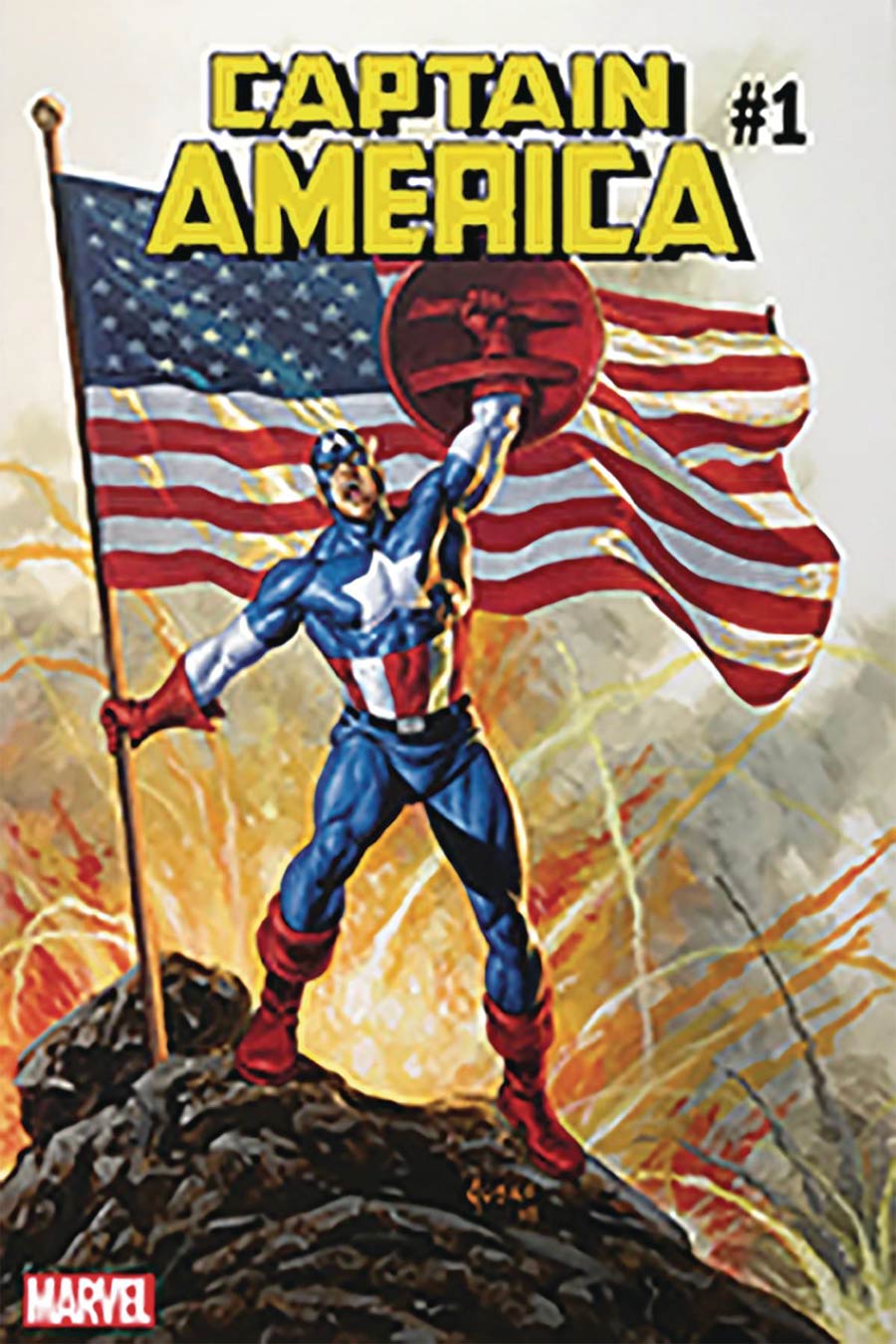 Captain America Vol 9 #1 Cover T DF Signed By Joe Jusko