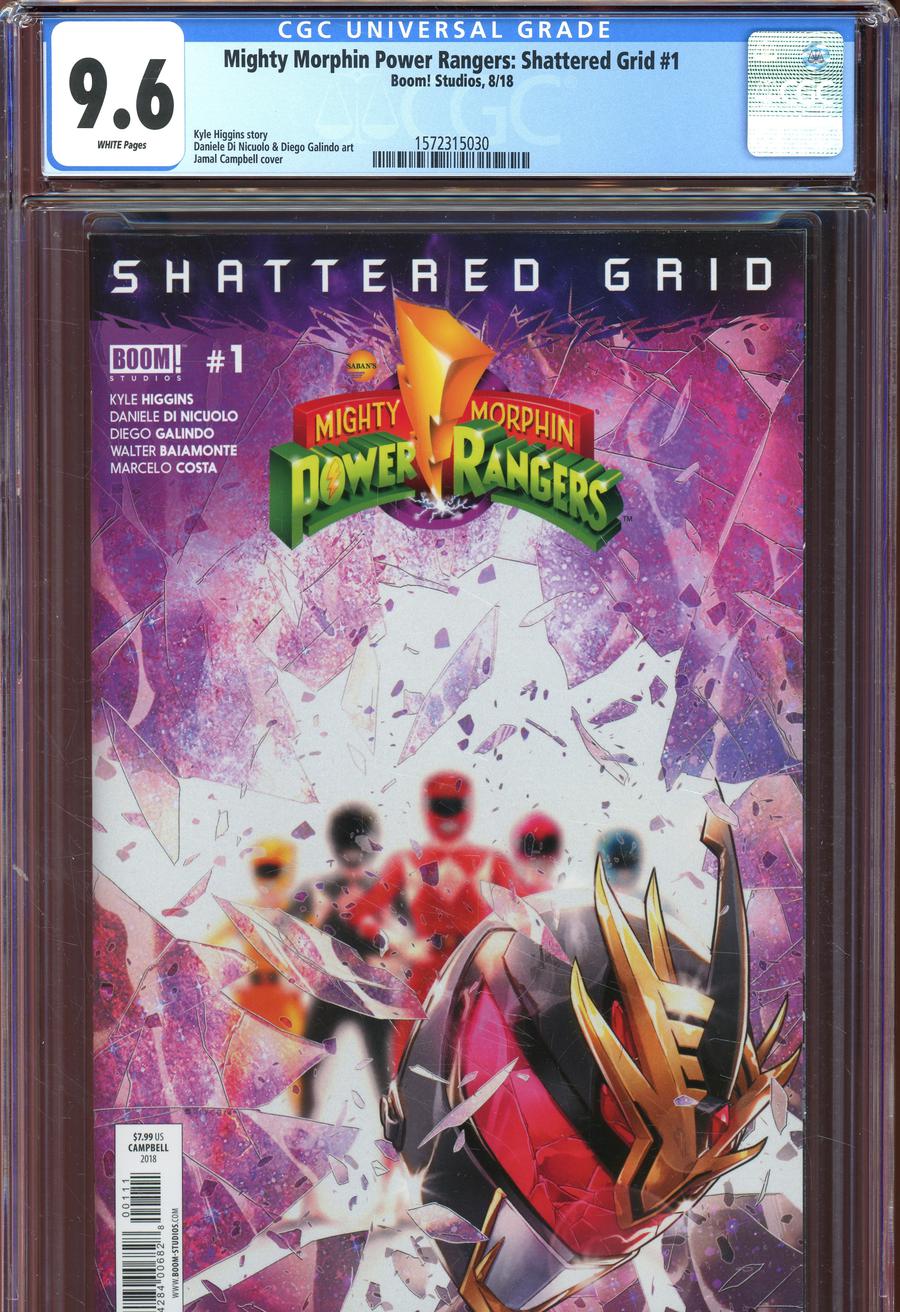 Mighty Morphin Power Rangers Shattered Grid #1 Cover F DF CGC Graded