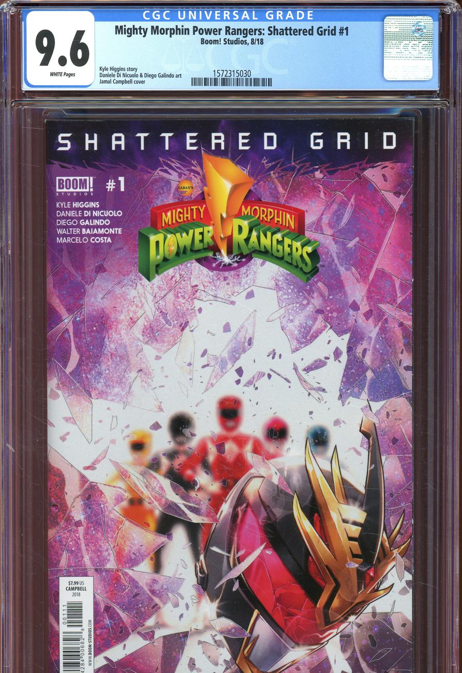 Mighty Morphin Power Rangers Shattered Grid #1 Cover F DF CGC Graded