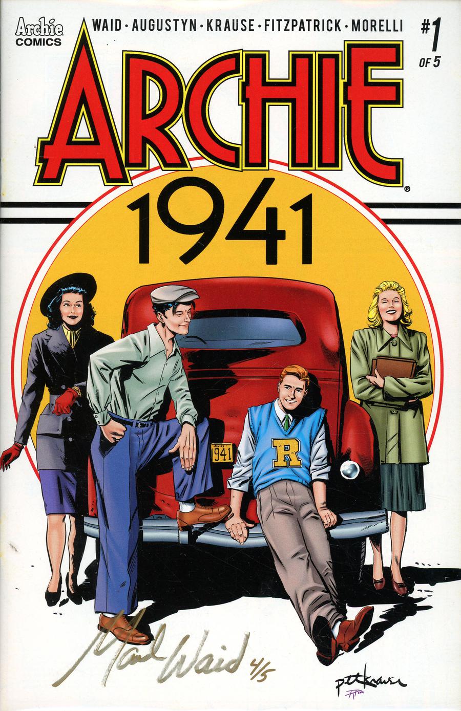 Archie 1941 #1 Cover G DF Gold Signature Series Signed By Mark Waid