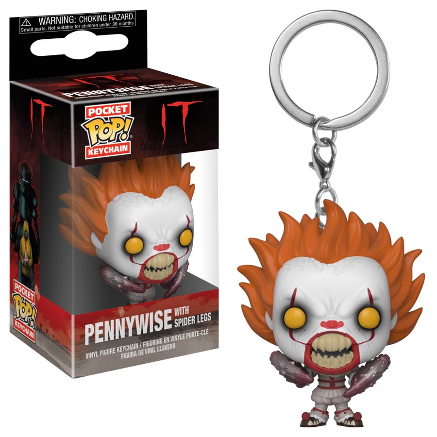 POP IT Series 2 Pennywise With Spider Legs Vinyl Pocket Keychain