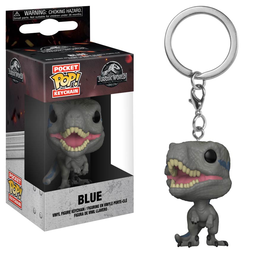 POP Jurassic World Fallen Kingdom Blue Vinyl Pocket Keychain