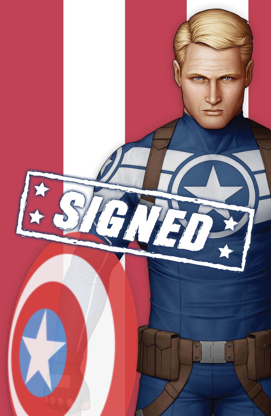 Captain America Vol 9 #1  Midtown Exclusive John Tyler Christopher Cover M Steve Rogers Super Soldier Virgin Variant Signed By John Tyler Christopher