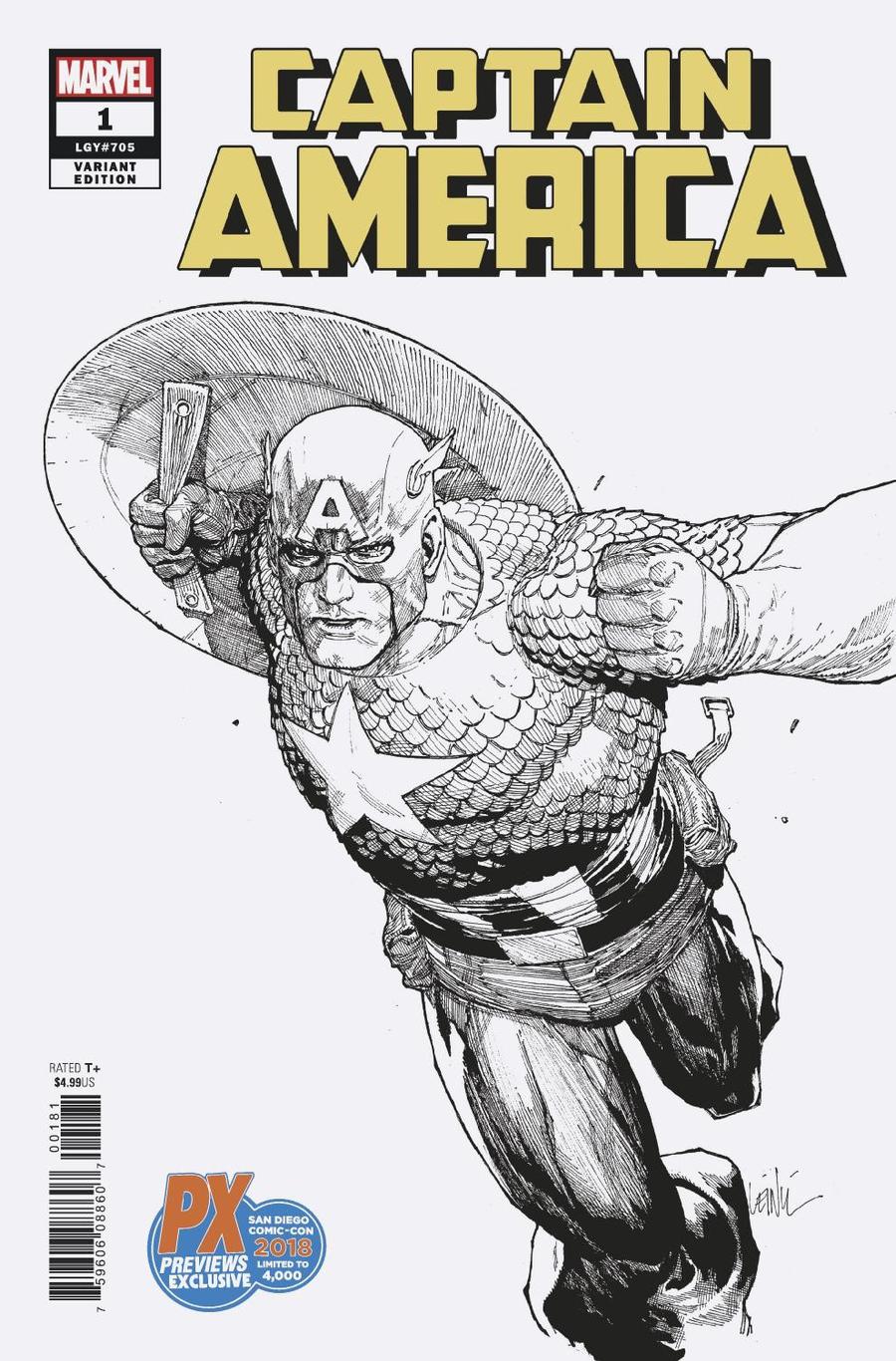 Captain America Vol 9 #1 Cover Q Variant SDCC 2018 Exclusive Cover