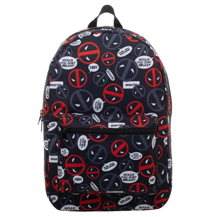 Deadpool Though Bubble Print Sublimated Backpack