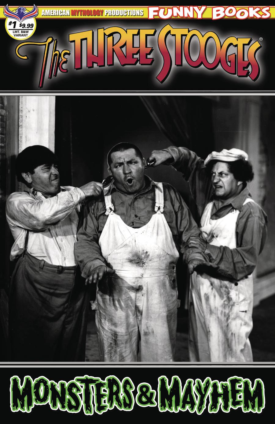 Three Stooges Monsters & Mayhem #1 Cover C Limited Edition Black & White Photo Cover