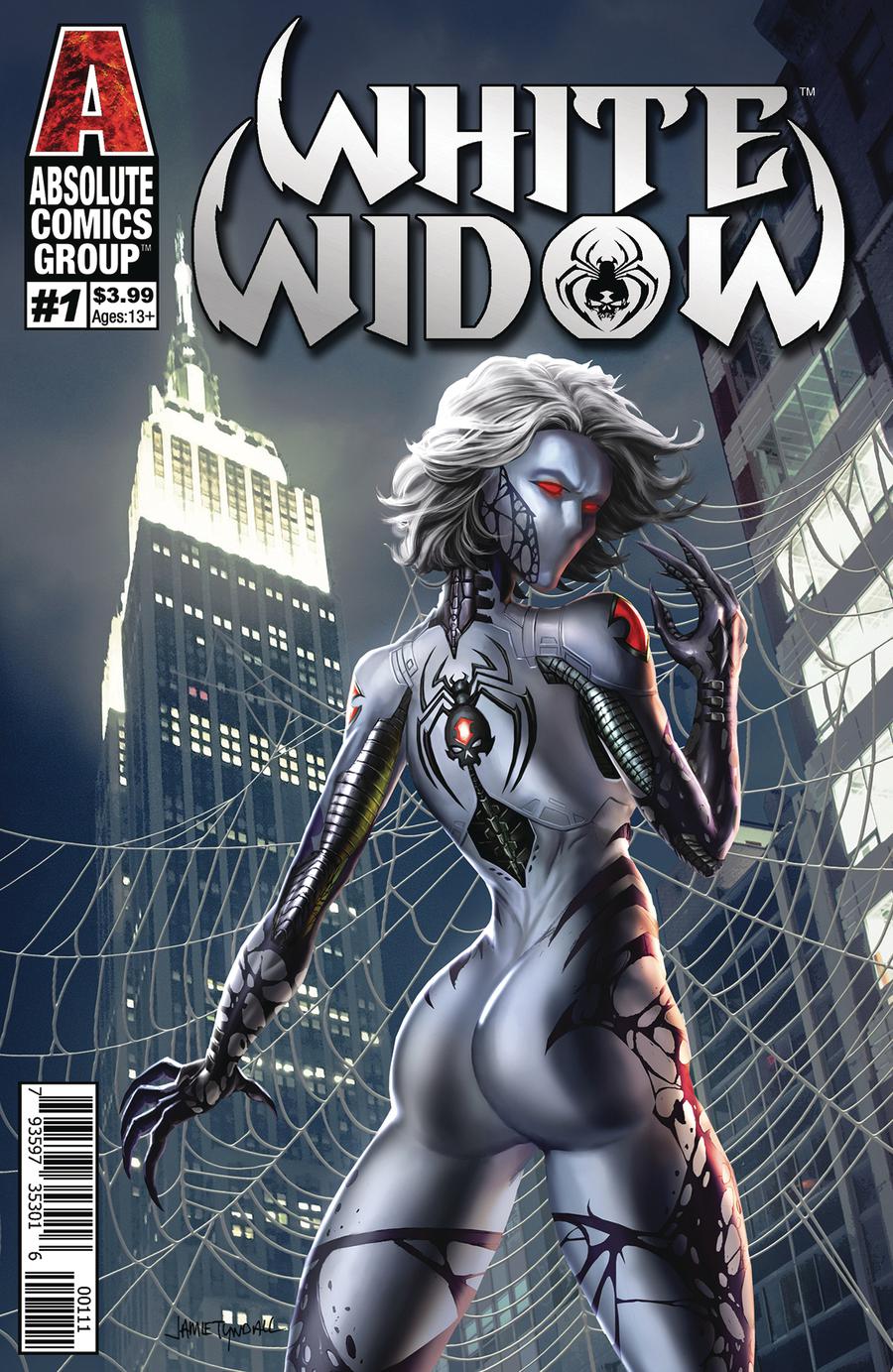 White Widow (Absolute Comics Group) #1 Cover A Regular Jamie Tyndall Silver Holographic Foil Logo Cover