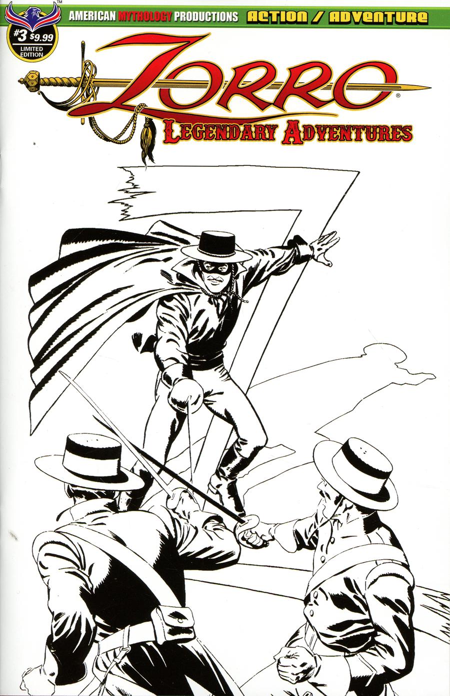 Zorro Legendary Adventures #3 Cover B Variant Francisco Cueto Blazing Blades Of Zorro Limited Edition Cover