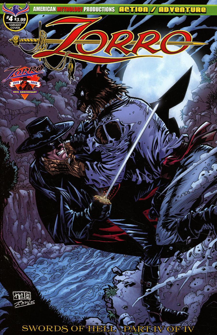 Zorro Swords Of Hell #4 Cover B Variant Neil Vokes Werewolf Attack Cover