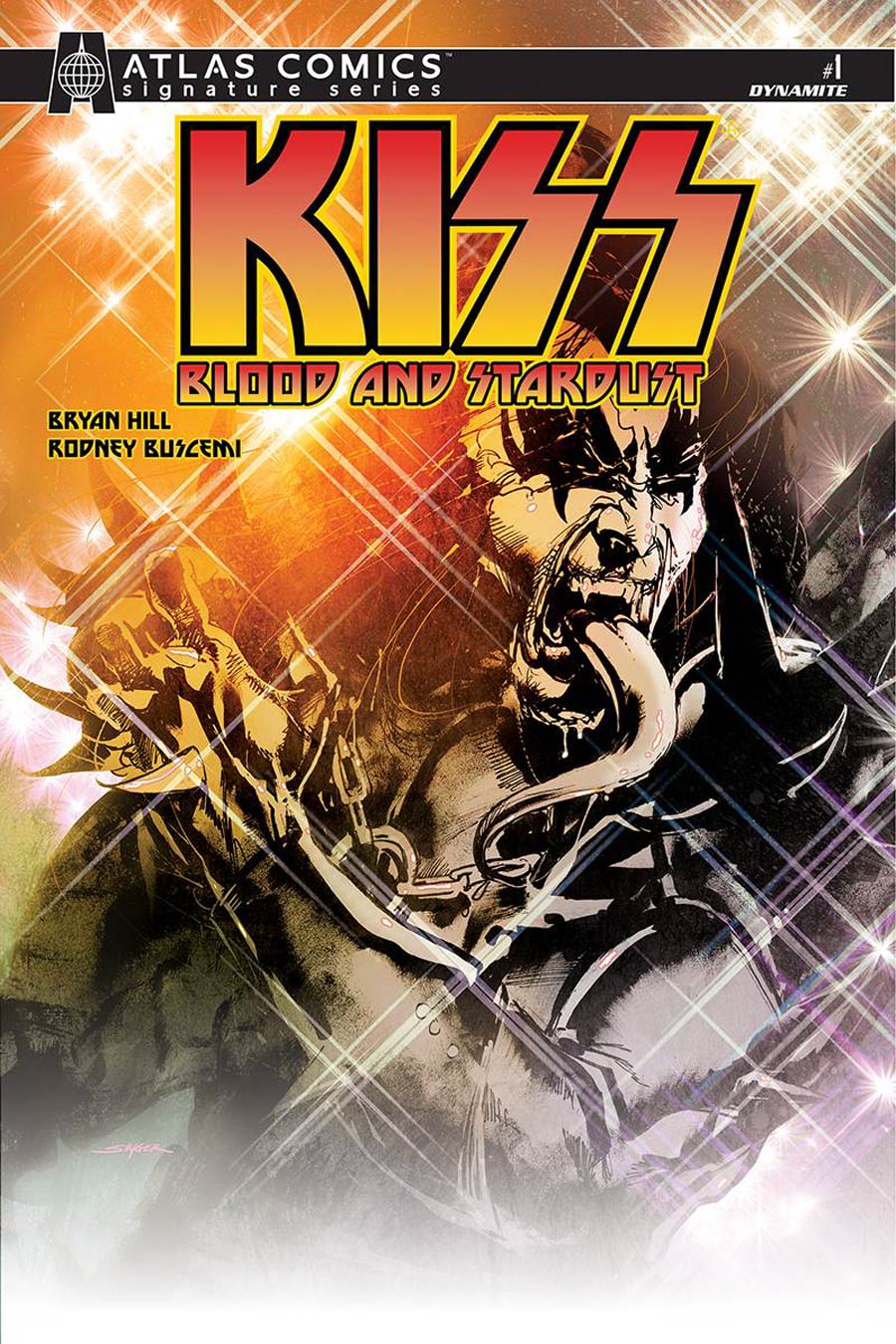 KISS Blood And Stardust #1 Cover M Atlas Comics Signature Series Signed By Bryan Hill