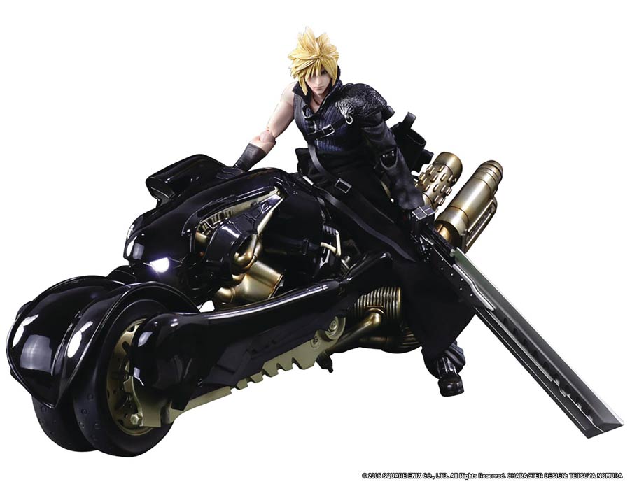 Final Fantasy VII Advent Children Play Arts Kai Action Figure - Cloud Strife & Fenrir