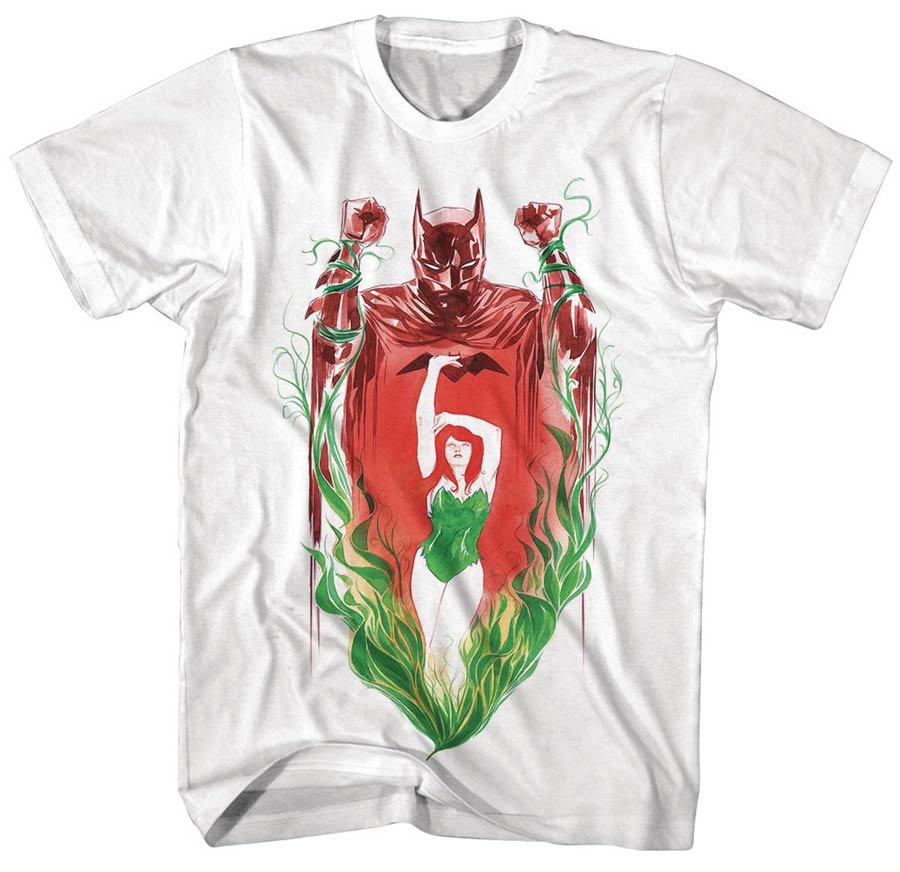 Batman Batman x Poison Ivy Watercolor Previews Exclusive White T-Shirt Large