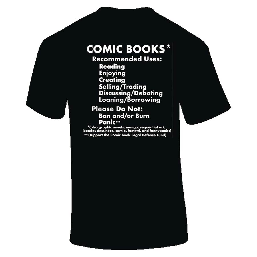 Comic Books Recommended Uses Black T-Shirt Large