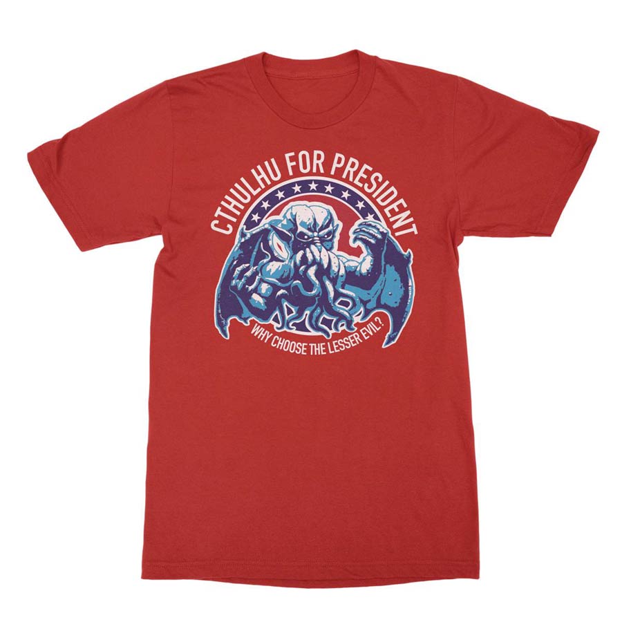 Cthulhu For President Red T-Shirt Large
