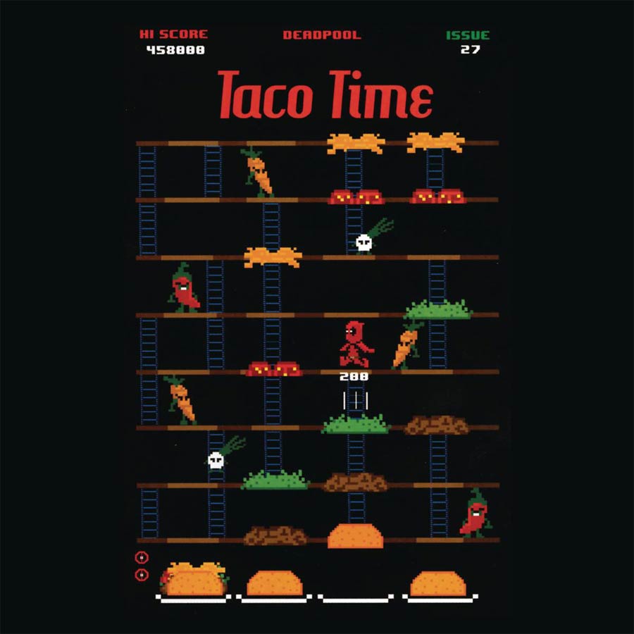 Deadpool Taco Time Black T-Shirt Large