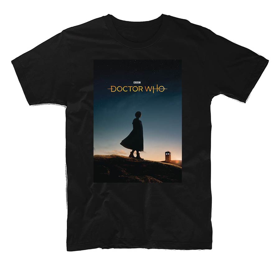 Doctor Who 13th Doctor Sunrise Black T-Shirt Large