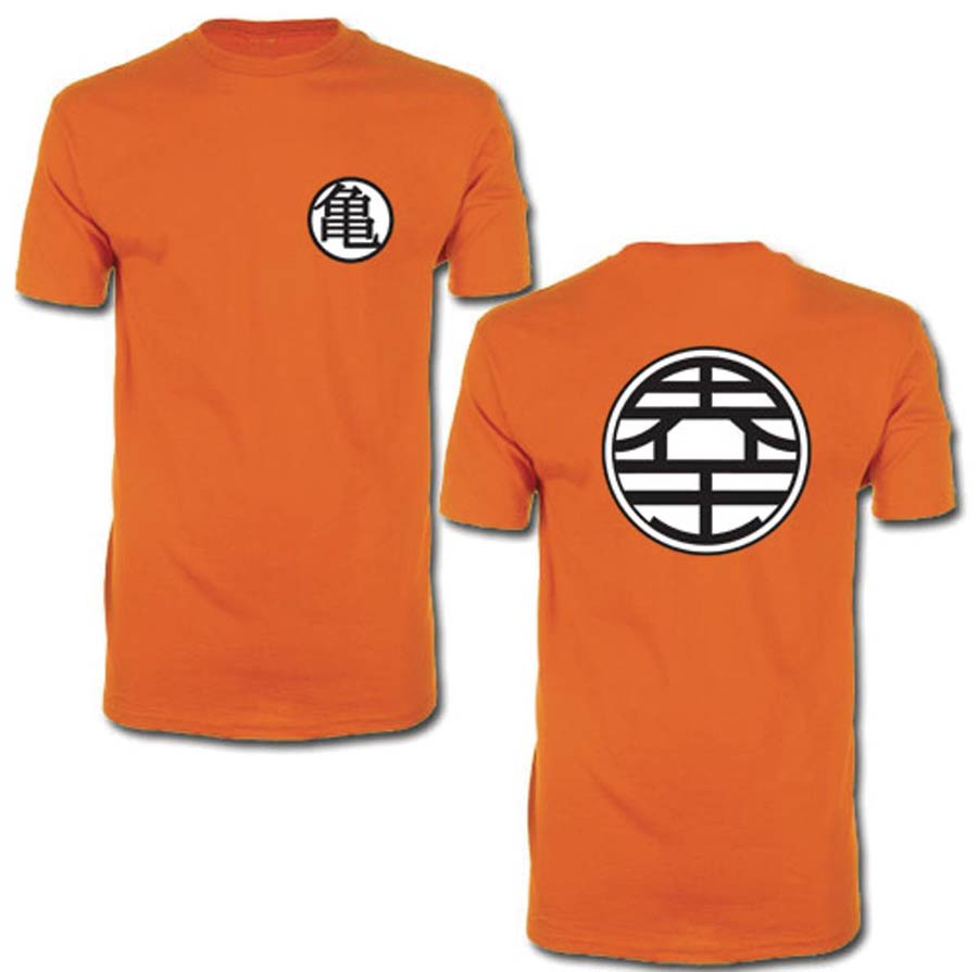 Dragon Ball Z Goku Kame Symbol Orange T-Shirt Large