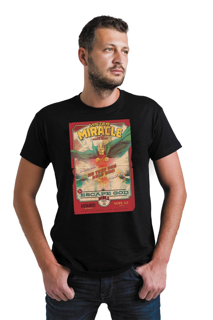 Mister Miracle Escape God World Tour T-Shirt Large
