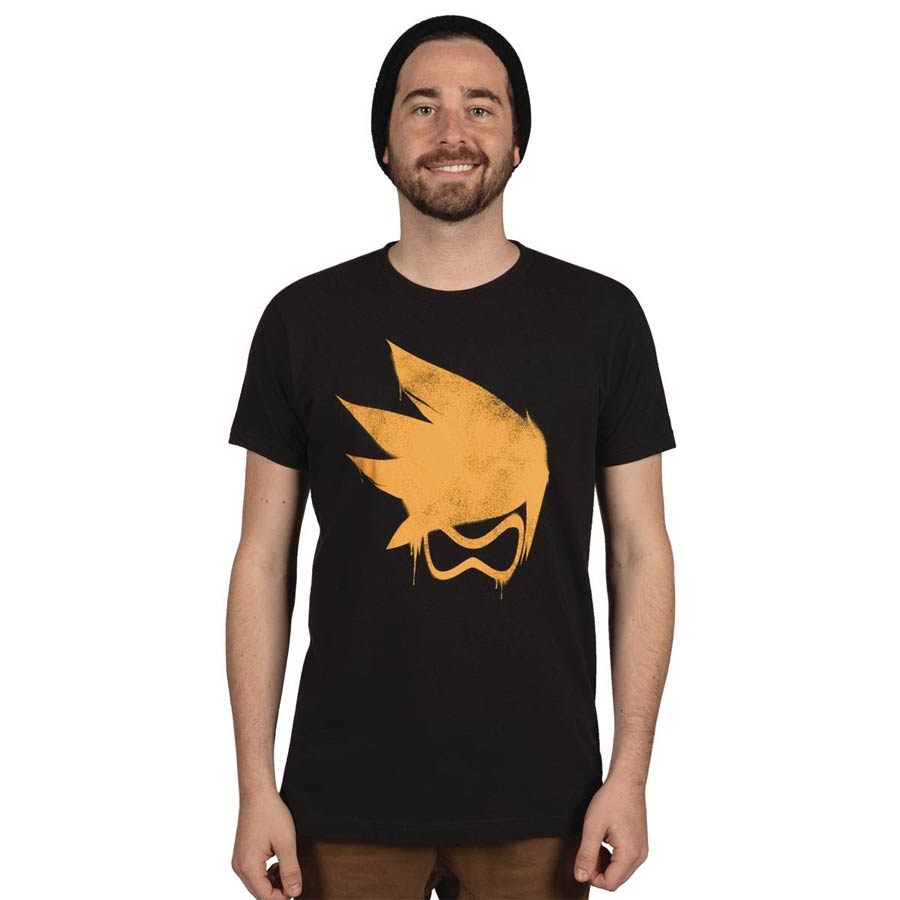 Overwatch Tracer Spray Mens T-Shirt Large