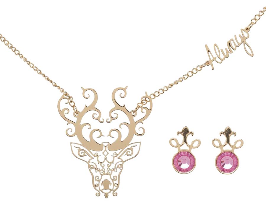 Harry Potter Always Earring & Necklace Set With Tray