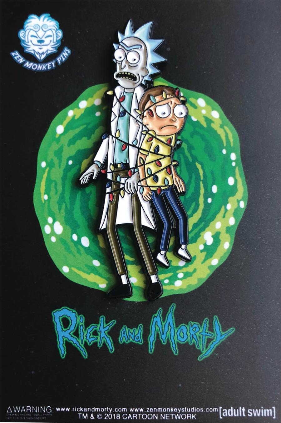Rick And Morty Enamel Pin - Tangled In The Christmas Lights