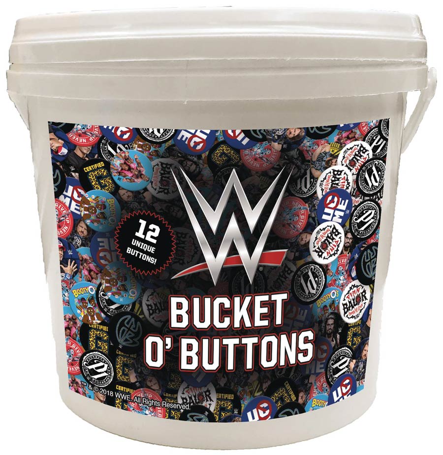 WWE Superstars Button 144-Piece Bucket-O-Button Assortment Case