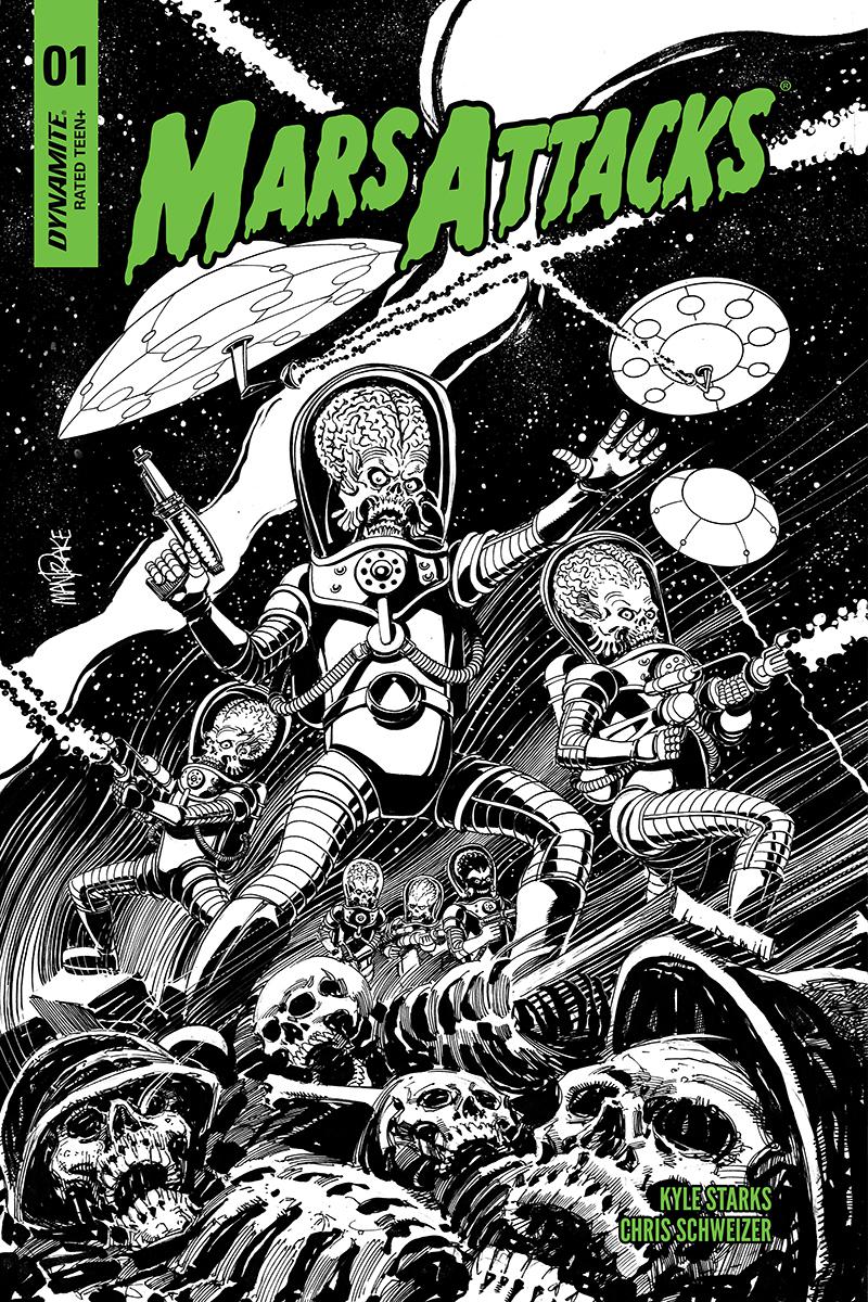 Mars Attacks Vol 4 #1 Cover G Incentive Tom Mandrake Black & White Cover