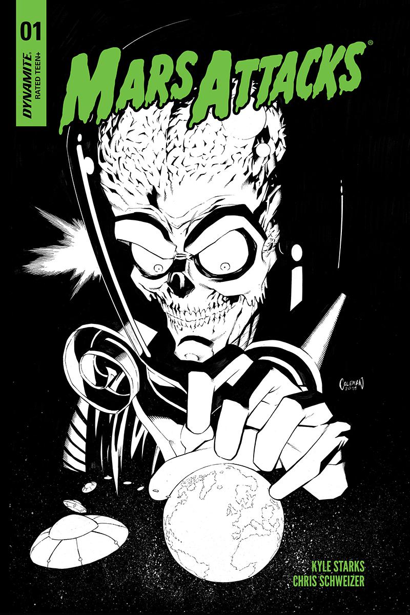 Mars Attacks Vol 4 #1 Cover I Incentive Ruairi Coleman Black & White Cover