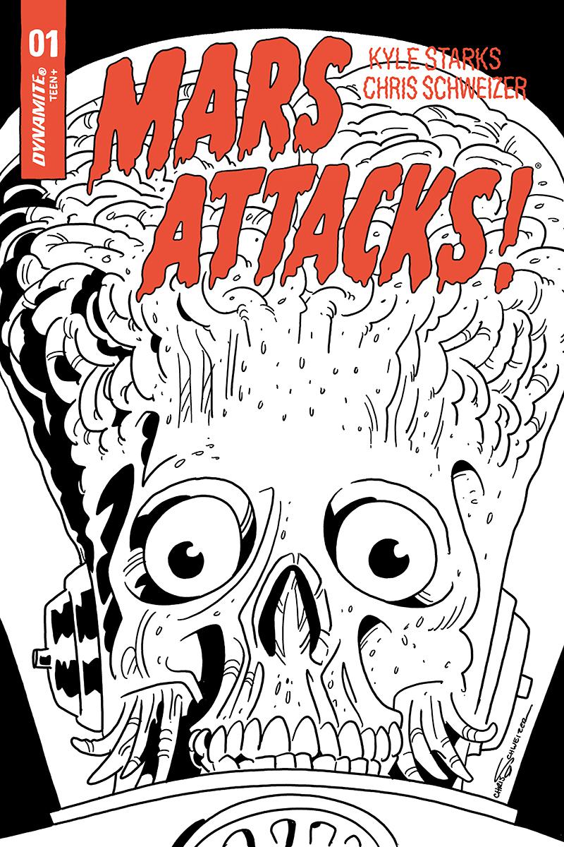 Mars Attacks Vol 4 #1 Cover K Incentive Chris Schweizer Subscription Black & White Cover