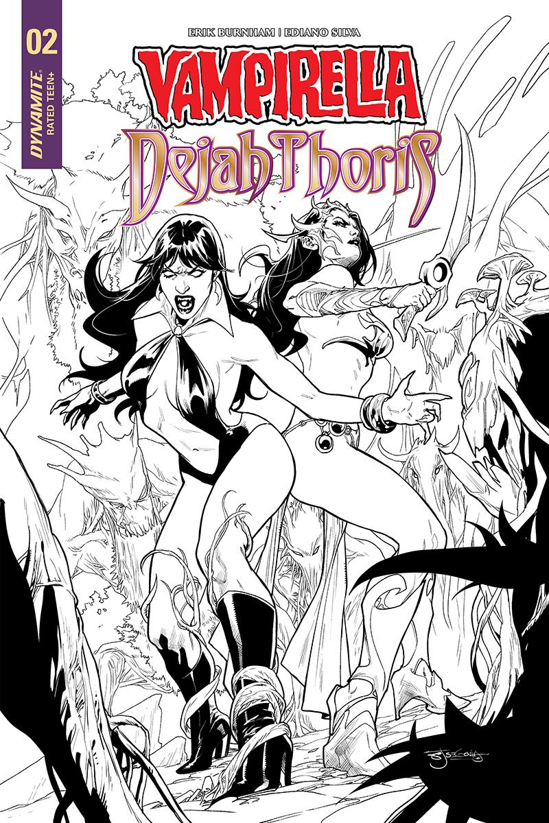 Vampirella Dejah Thoris #2 Cover I Incentive Stephen Segovia Black & White Cover