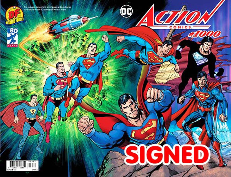 Action Comics Vol 2 #1000 Cover Z-Z DF Exclusive Dan Jurgens Color Wraparound Variant Cover Signed By Peter Tomasi