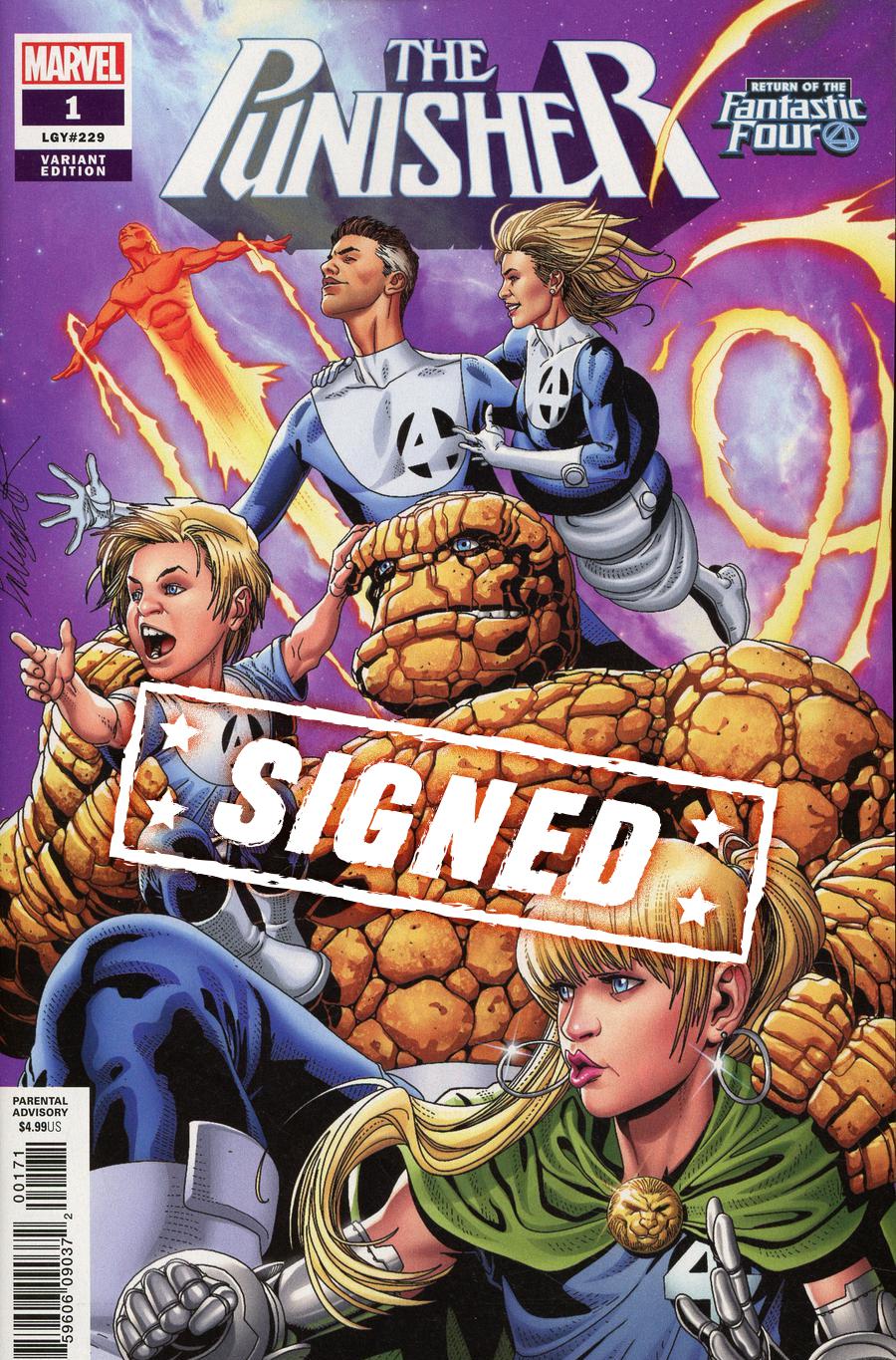 Punisher Vol 11 #1 Cover K Variant Salvador Larroca Return Of The Fantastic Four Cover Signed By Matthew Rosenberg