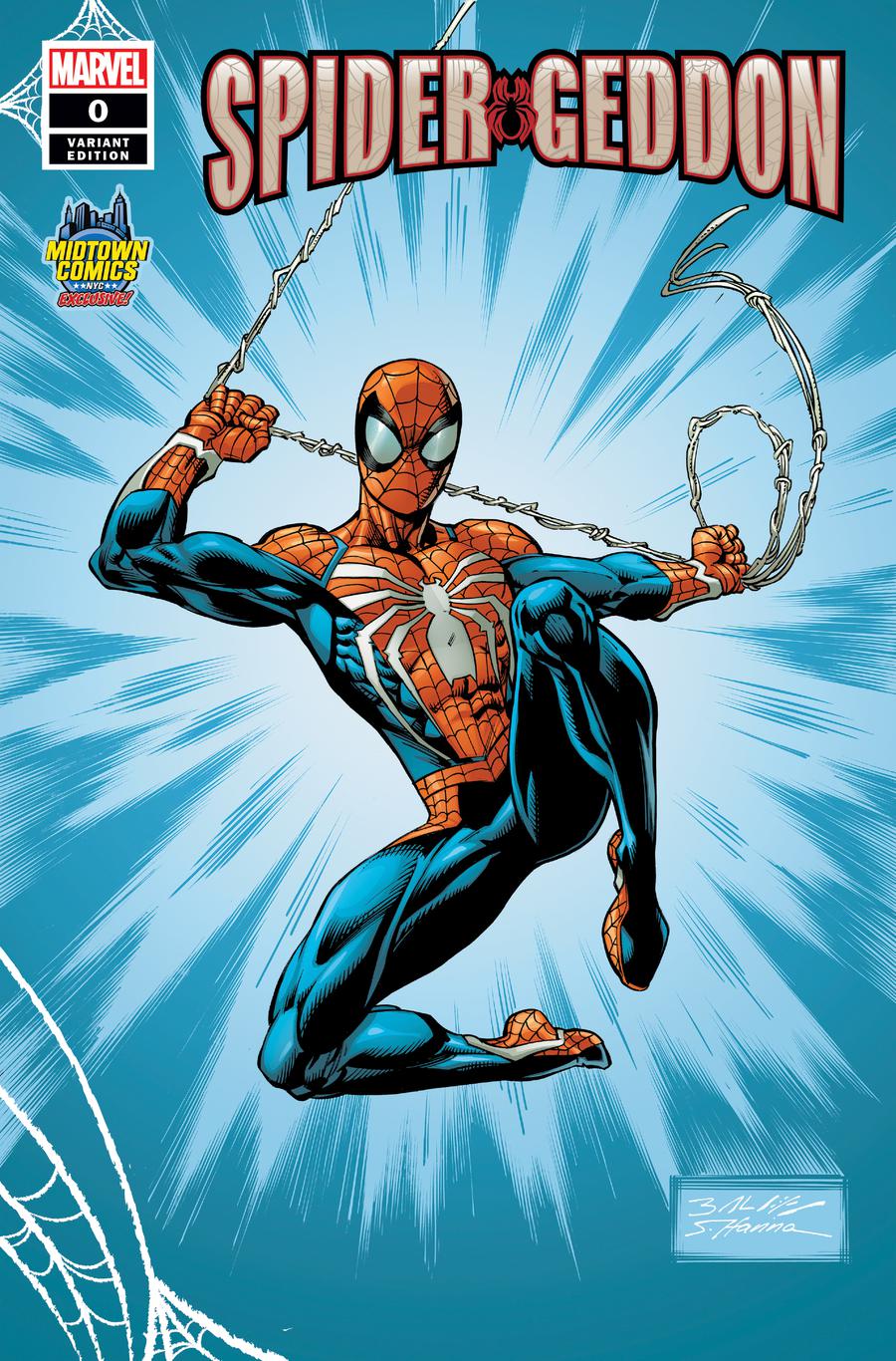 Spider-Geddon #0  Midtown Exclusive Cover A Mark Bagley PS4 Costume Variant Cover