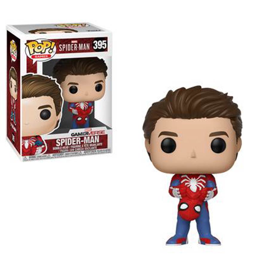 POP Games 395 Marvel Spider-Man Unmasked Spider-Man Vinyl Bobble Head