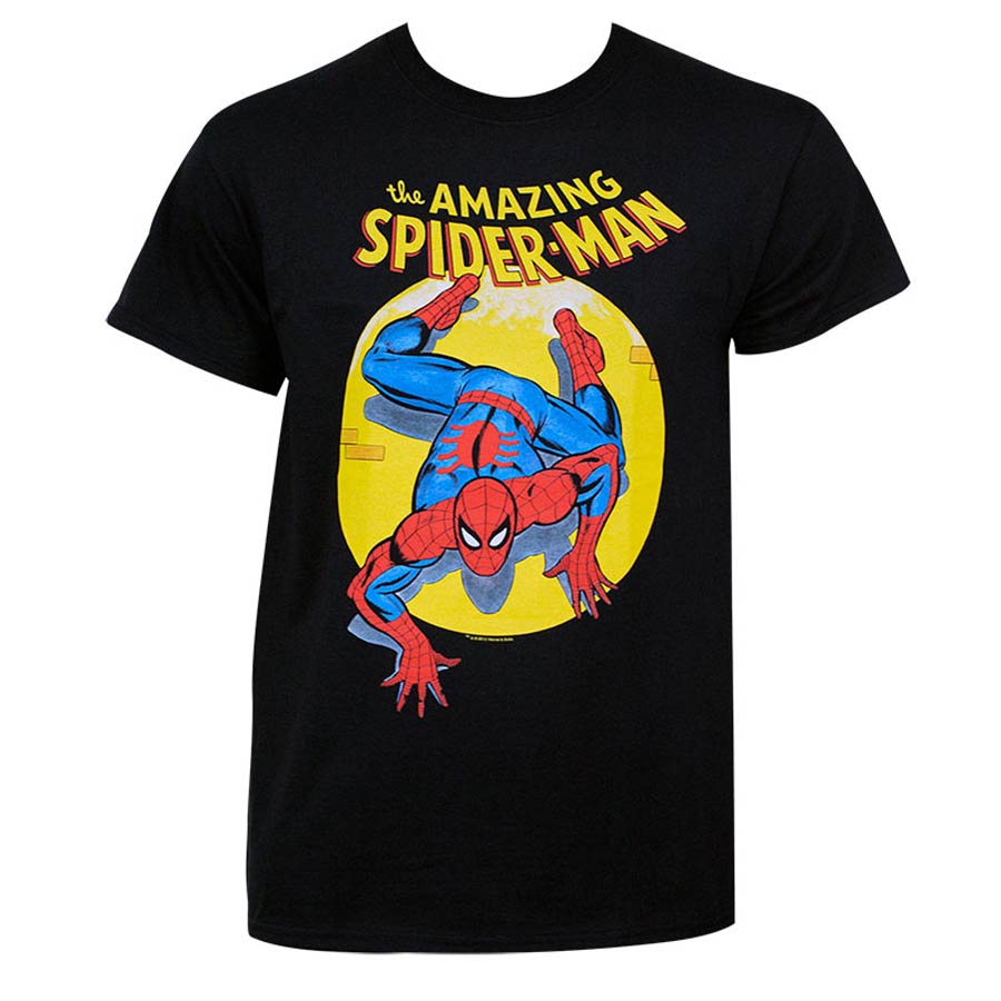Spider-Man Spotlight Adult Black Mens T-Shirt Large