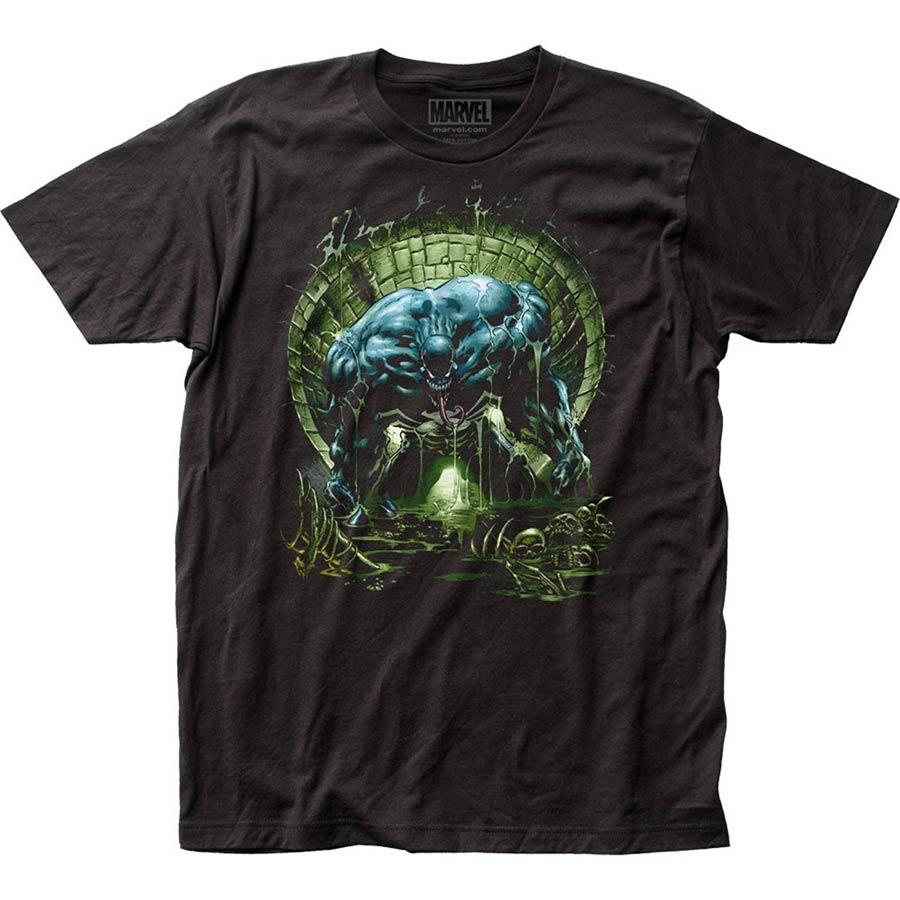 Venom Sewer Fitted Jersey Black Mens T-Shirt Large