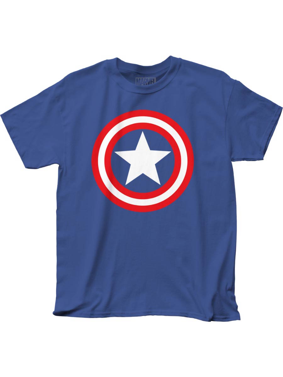 Captain America Shield On Royal Adult Royal Mens T-Shirt Large
