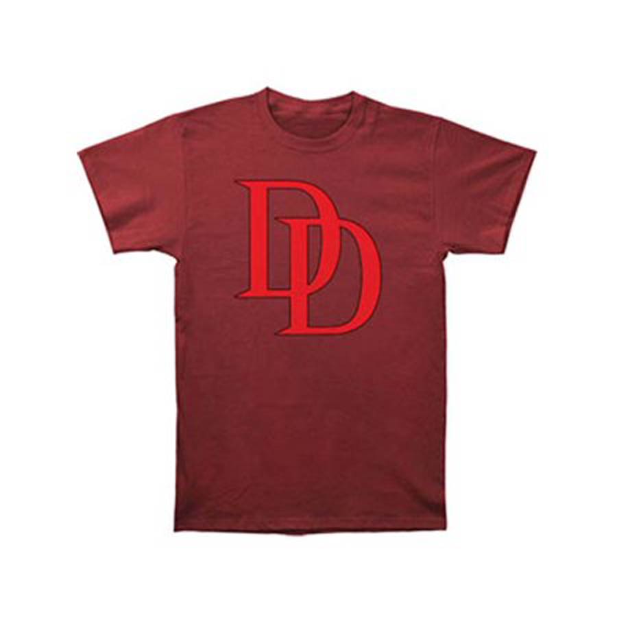 Daredevil Logo Fitted Jersey Vintage Red Mens T-Shirt Large