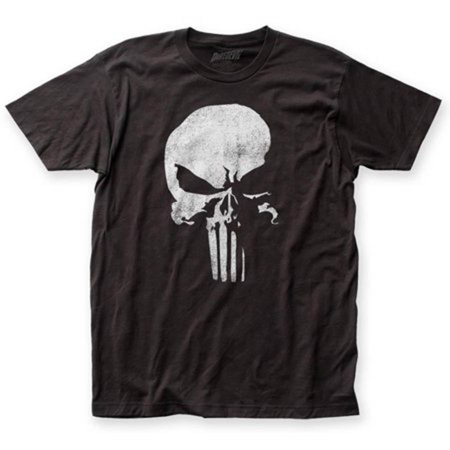 Daredevil Punisher Logo Fitted Jersey Black Mens T-Shirt Large