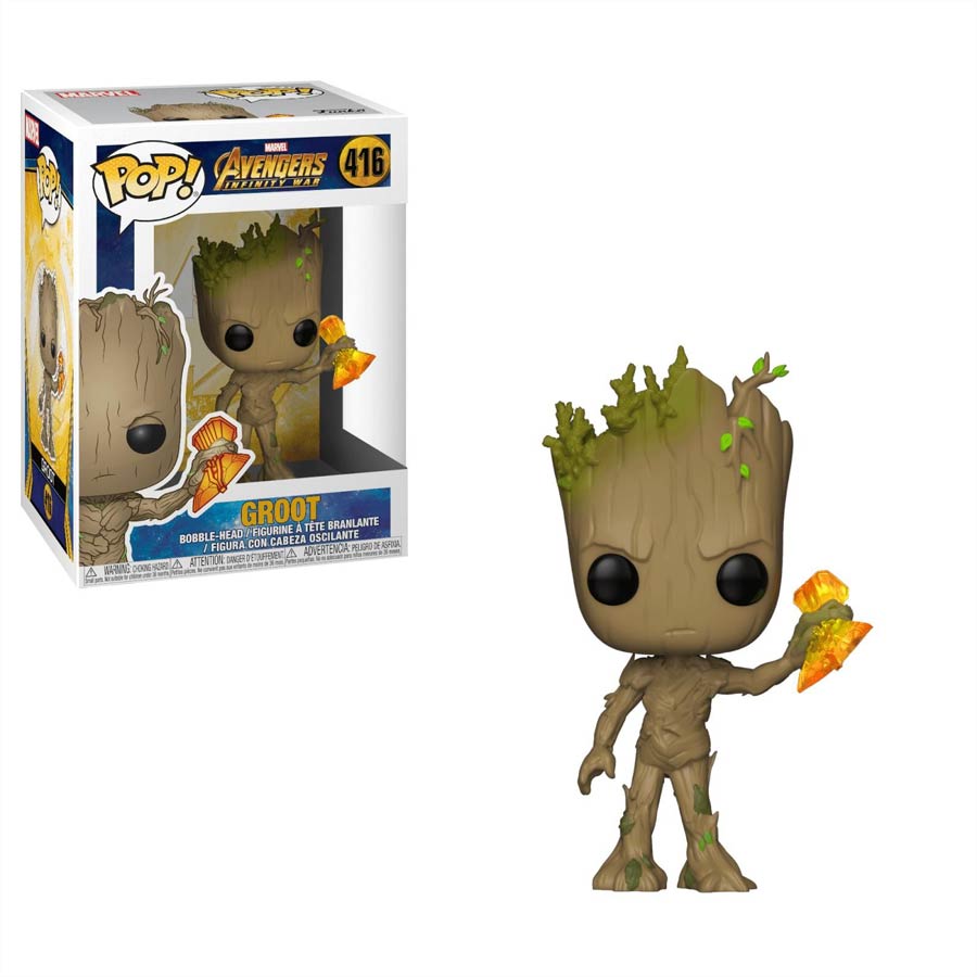 POP Marvel 416 Avengers Infinity War Groot With Stormbreaker Vinyl Bobble Head