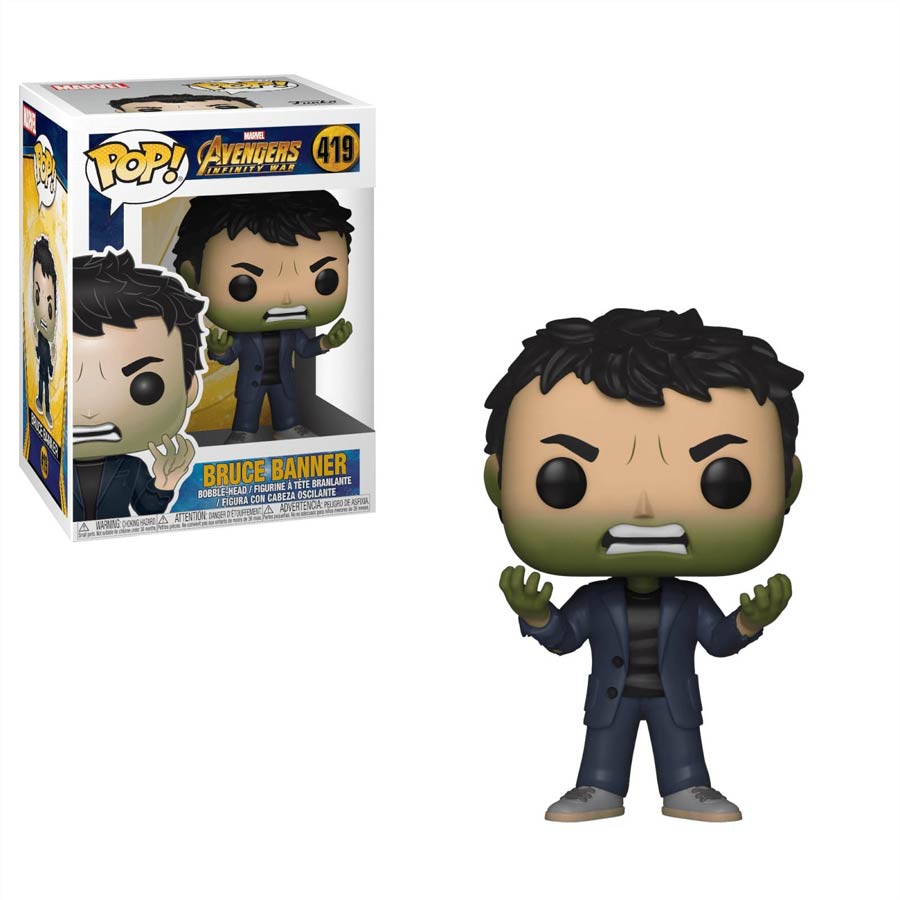 POP Marvel 419 Avengers Infinity War Bruce Banner With Hulk Head Vinyl Bobble Head