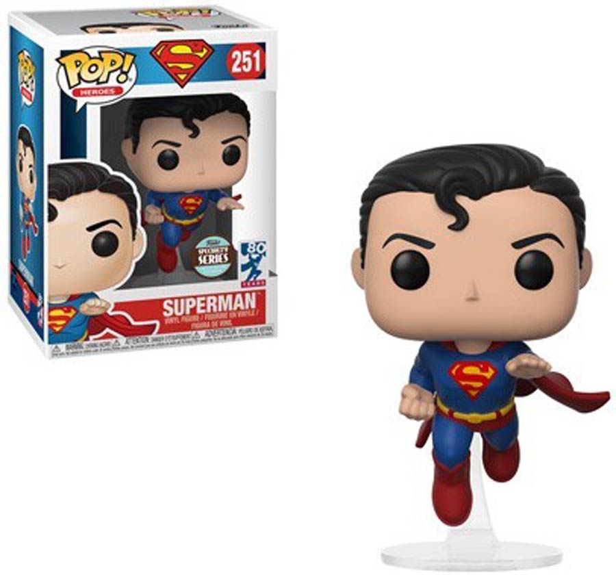 POP Heroes 251 Superman Flying Superman 80th Anniversary Vinyl Figure