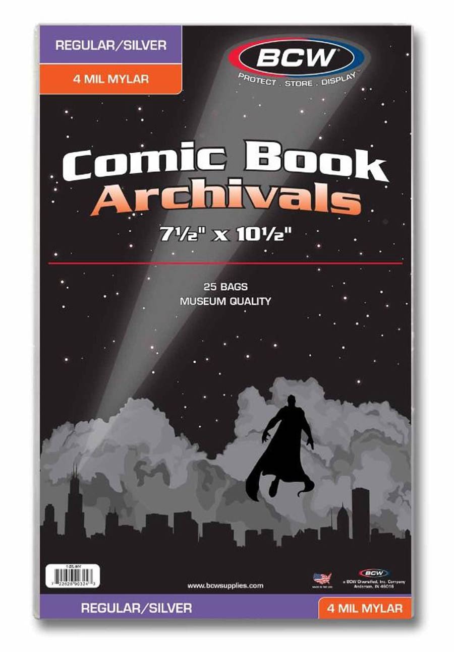Silver Age Size 4mm Comic Mylar Sleeves 25-Pack