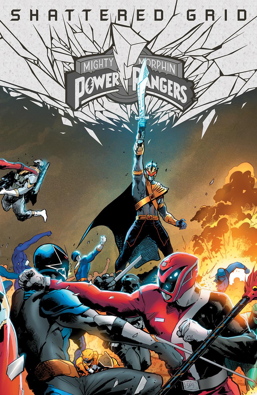 Mighty Morphin Power Rangers Shattered Grid #1 Cover B Variant Trevor Hairsine Holofoil Cover