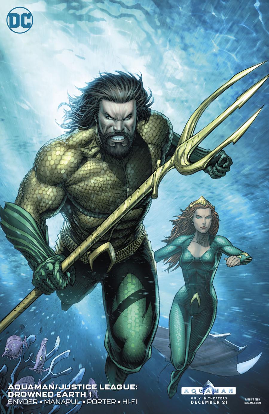 Aquaman Justice League Drowned Earth #1 Cover B Variant Dale Keown Aquaman Movie Cover (Drowned Earth Part 4)