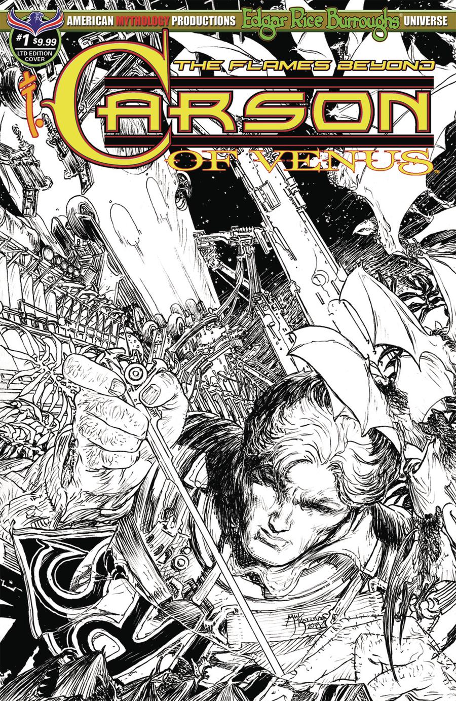 Carson Of Venus Flames Beyond #1 Cover C Variant Michael William Kaluta Limited Edition Black & White Cover